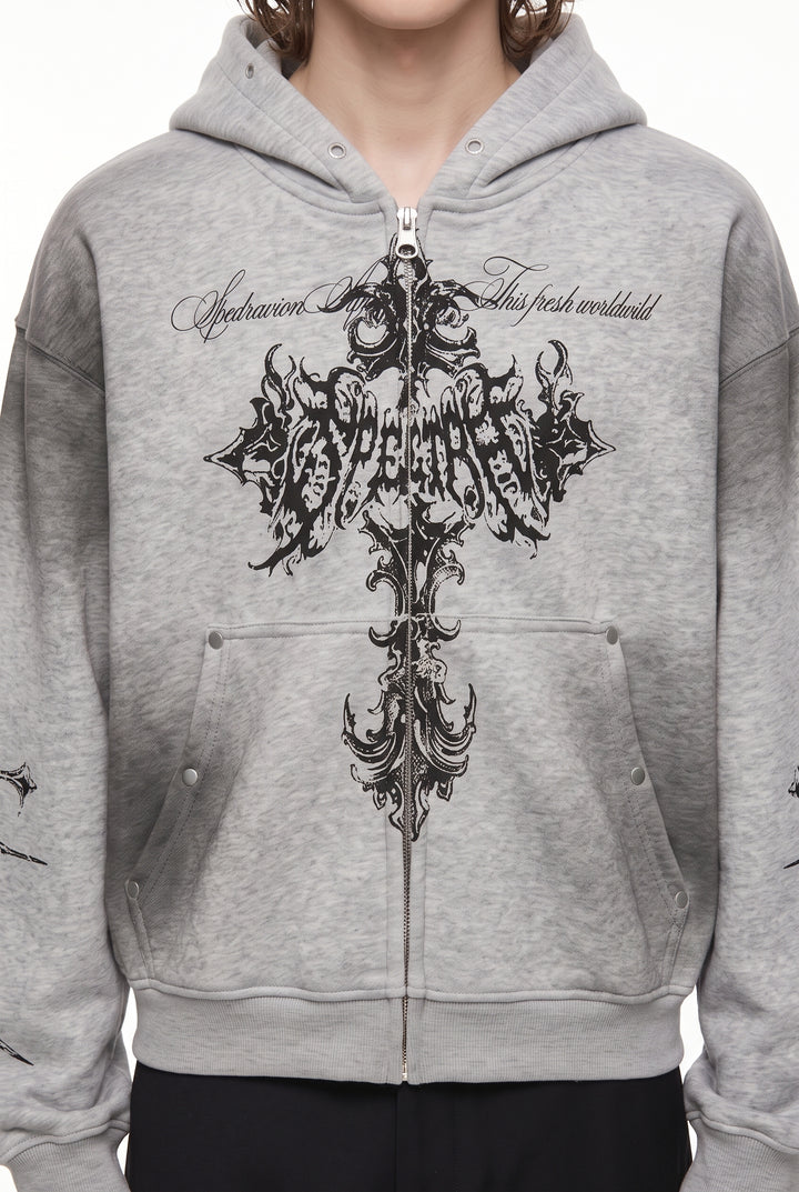 Graphic Zip Hoodie na2879