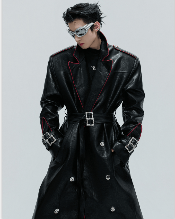[ArguE CulturE] Noir Blade Leather Trench na2258