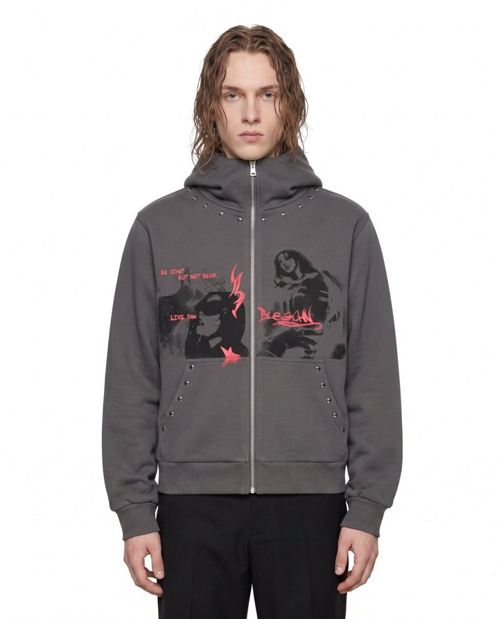 Studded Zip Hoodie na3021