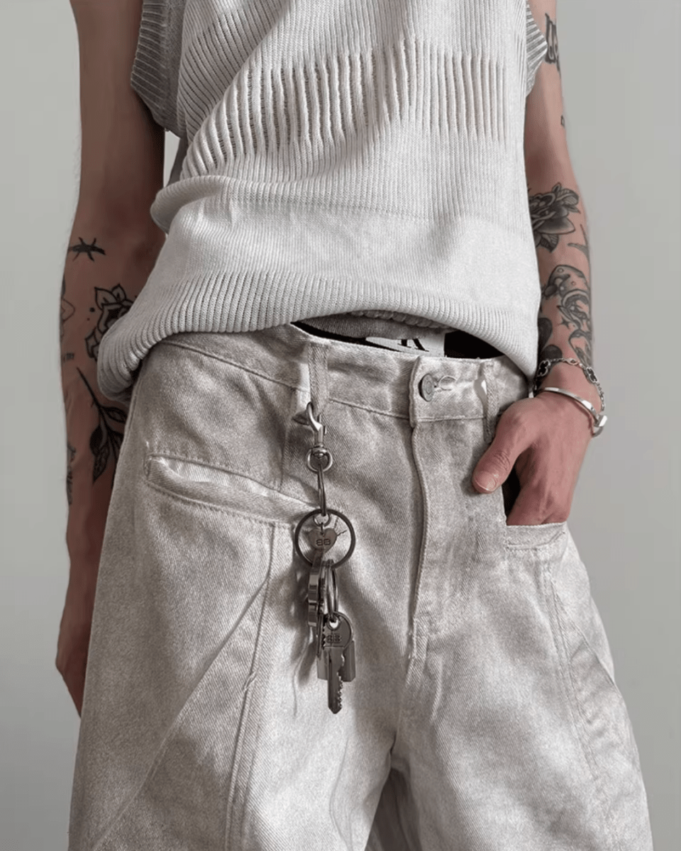 Heavyweight old-wash jeans na1980