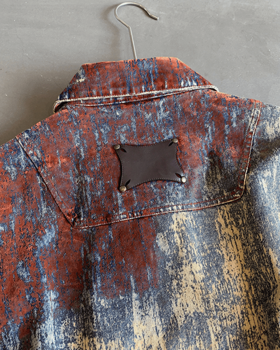 Nanostudio Rust Fade Art Denim Jacket (na2212)