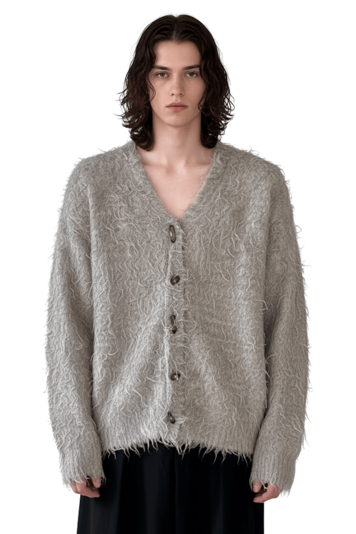 Loose Shaggy Knit Cardigan na2430