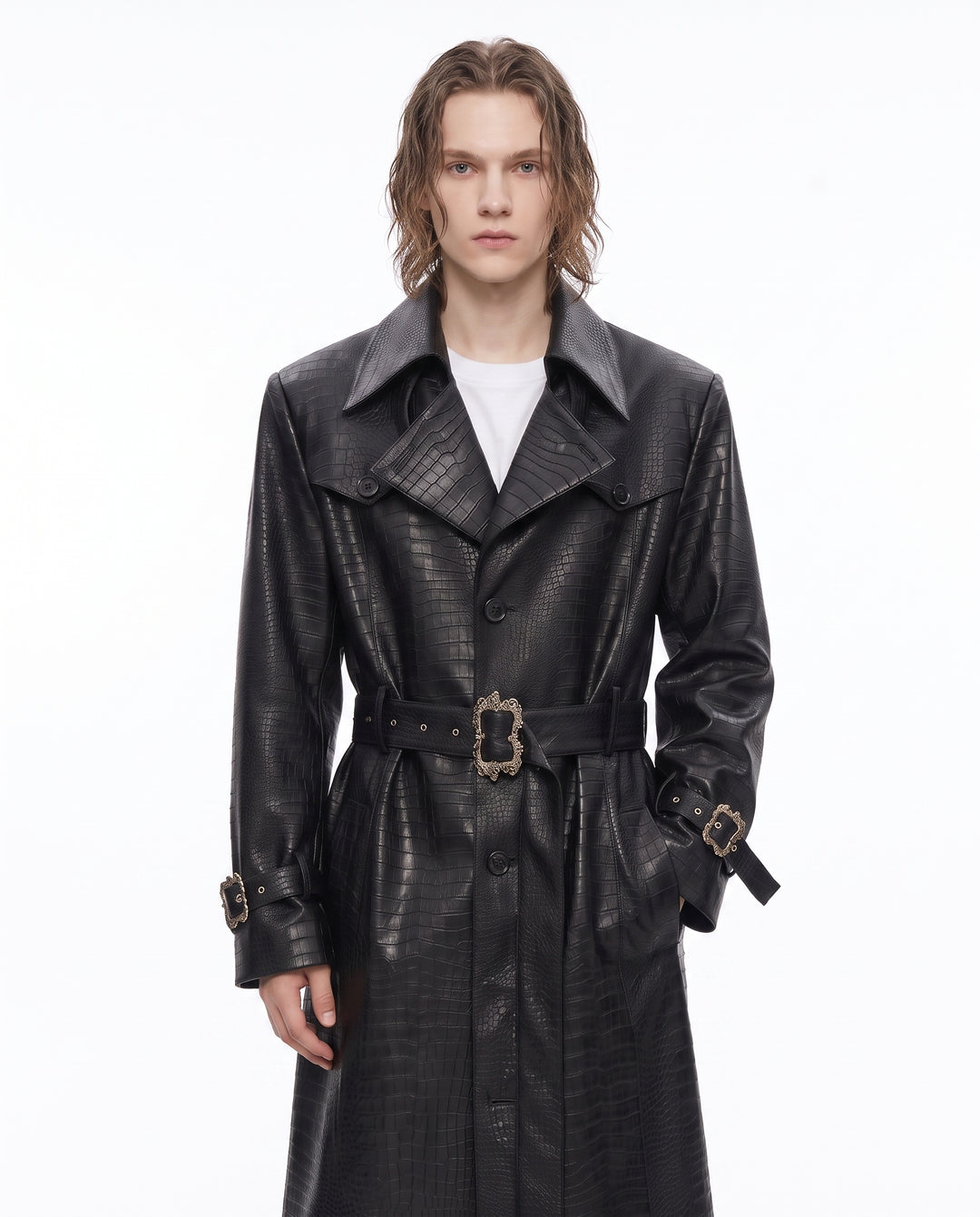 Leather Trench Coat na2990