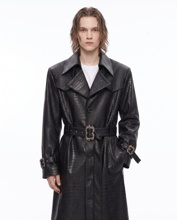 Leather Trench Coat na2990
