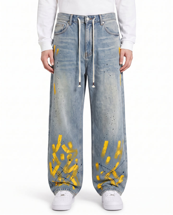 Painted Wide Jeans na3196