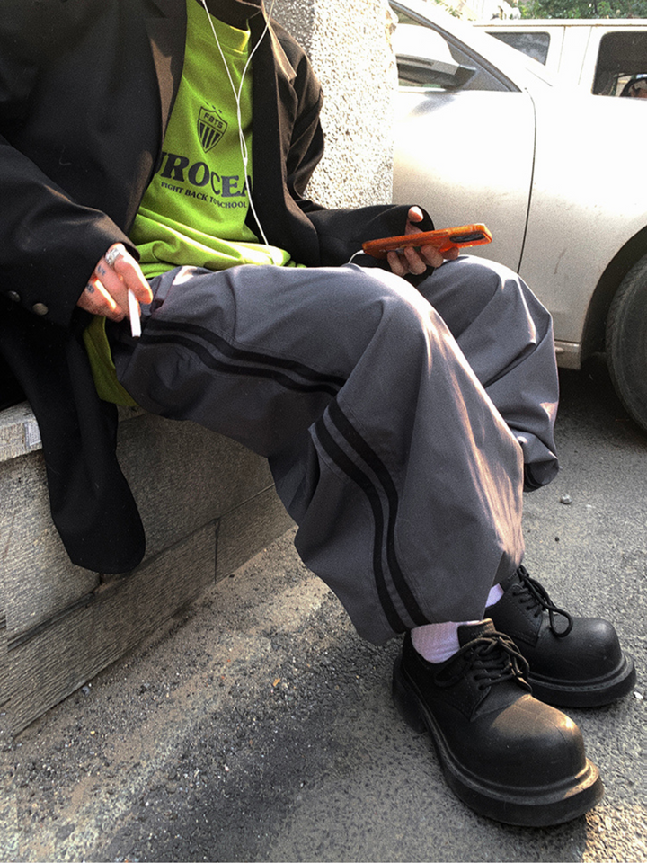 【Aurocean】Gray Nylon pants na1675 