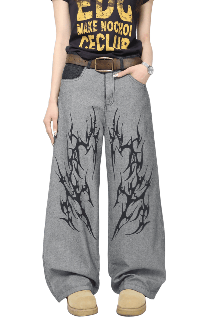 Tribal Ink Loose Jeans na2465