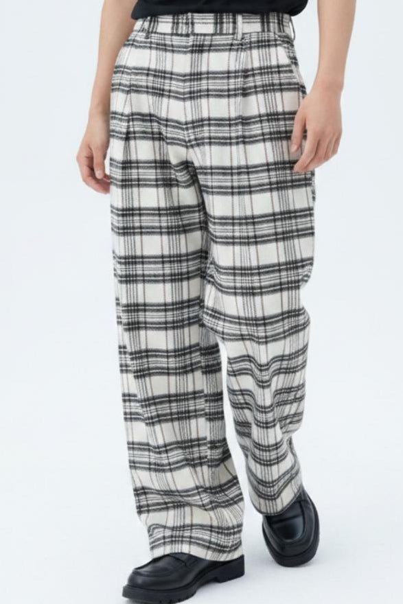 Plaid Wide Trousers  na2584