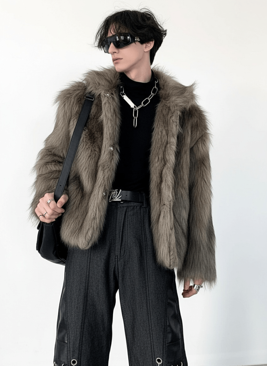 AutumnWind] long hairy short section faux fur coat na779 – Nanostudio