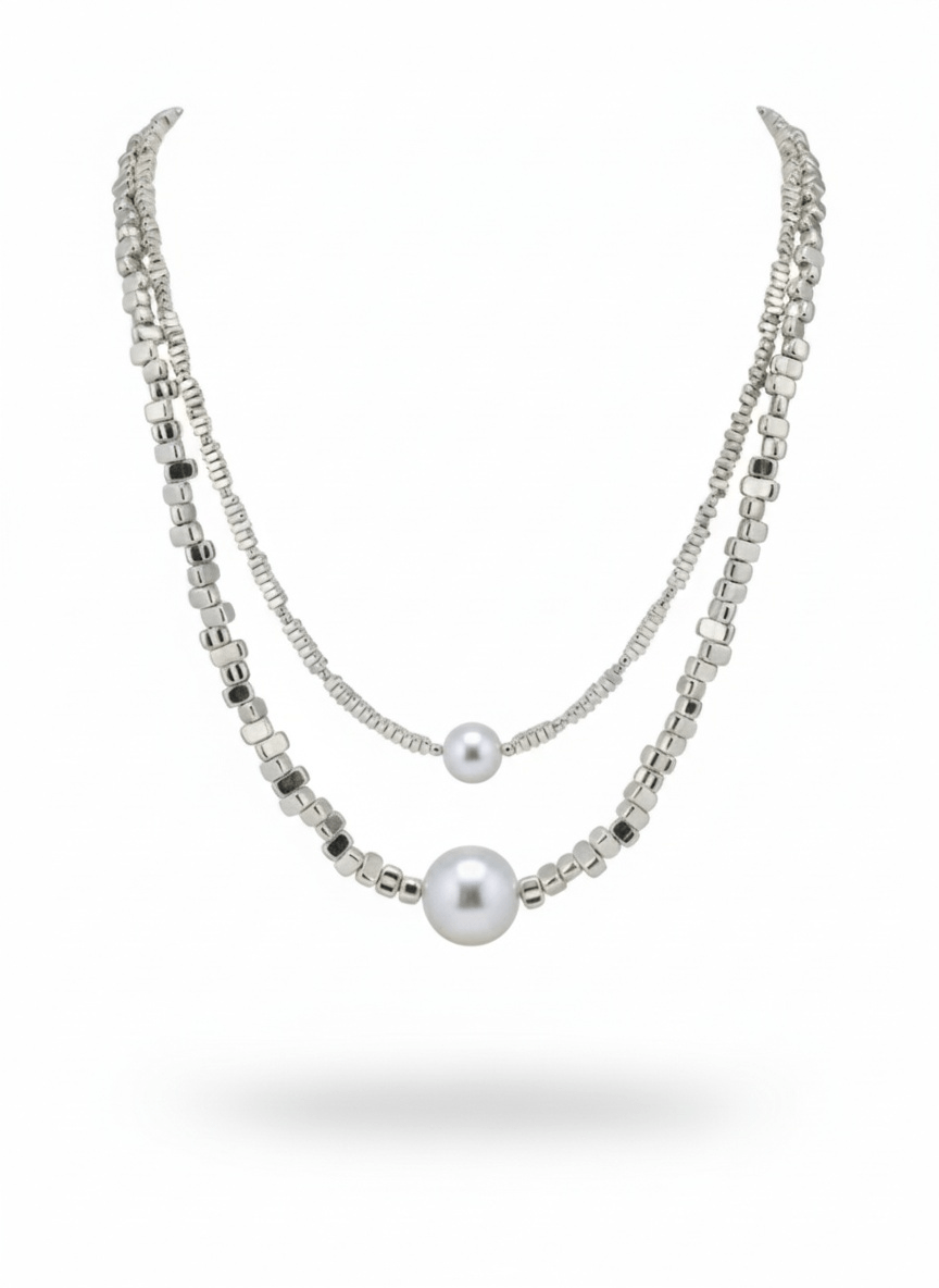 pearl jewelry simple silver necklace na1297