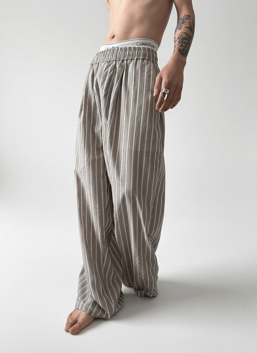 [GENESISBOY] striped cotton loose pants na1077