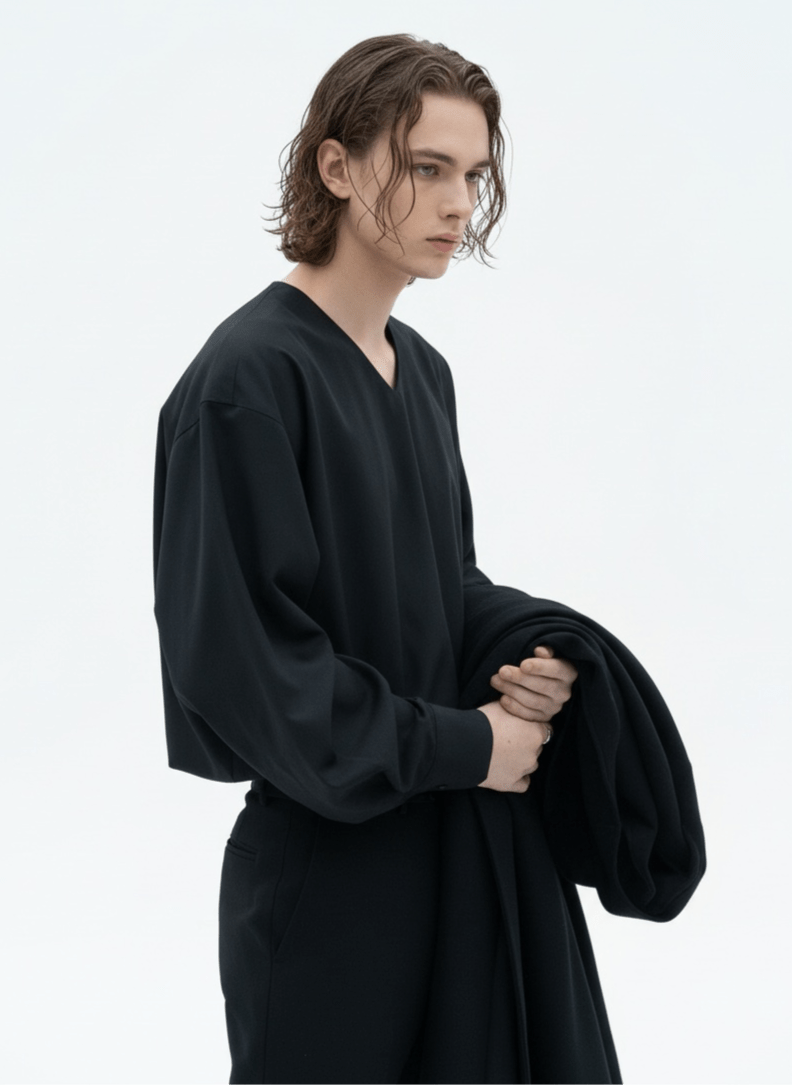 [MRCYC] V Neck Simple Shirt na39