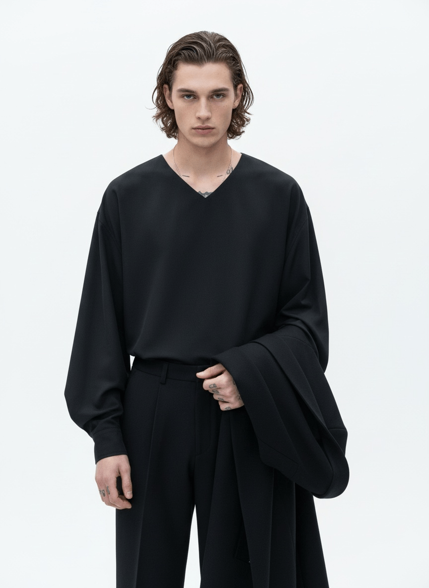 [MRCYC] V Neck Simple Shirt na39