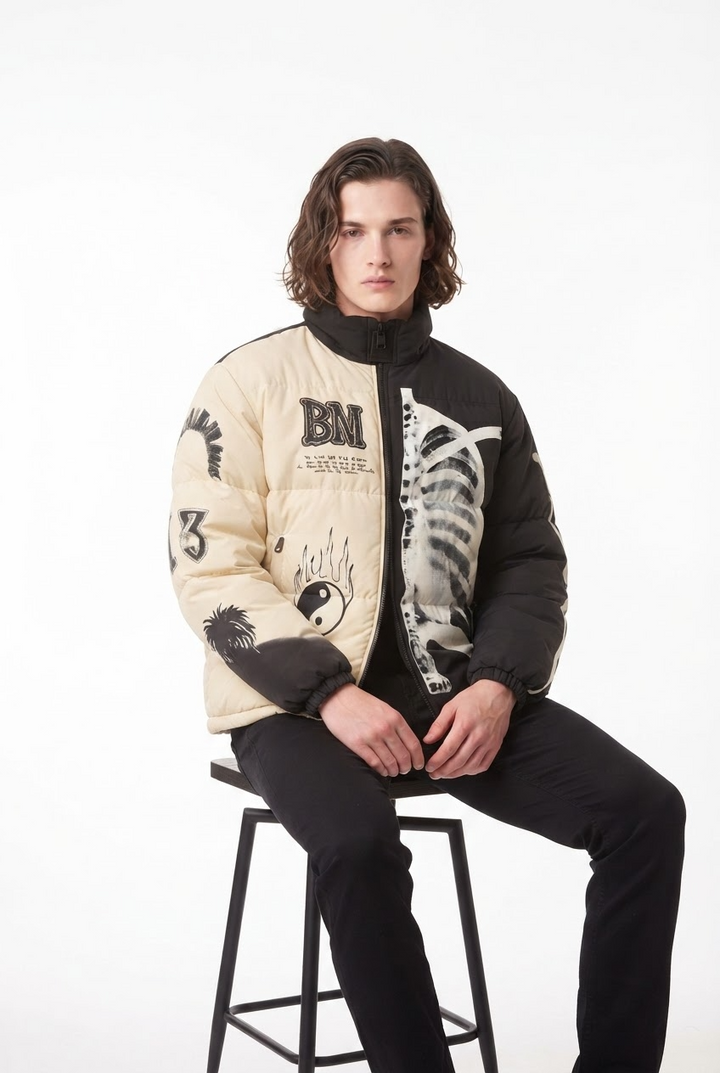Graphic Puffer Jacket na2828