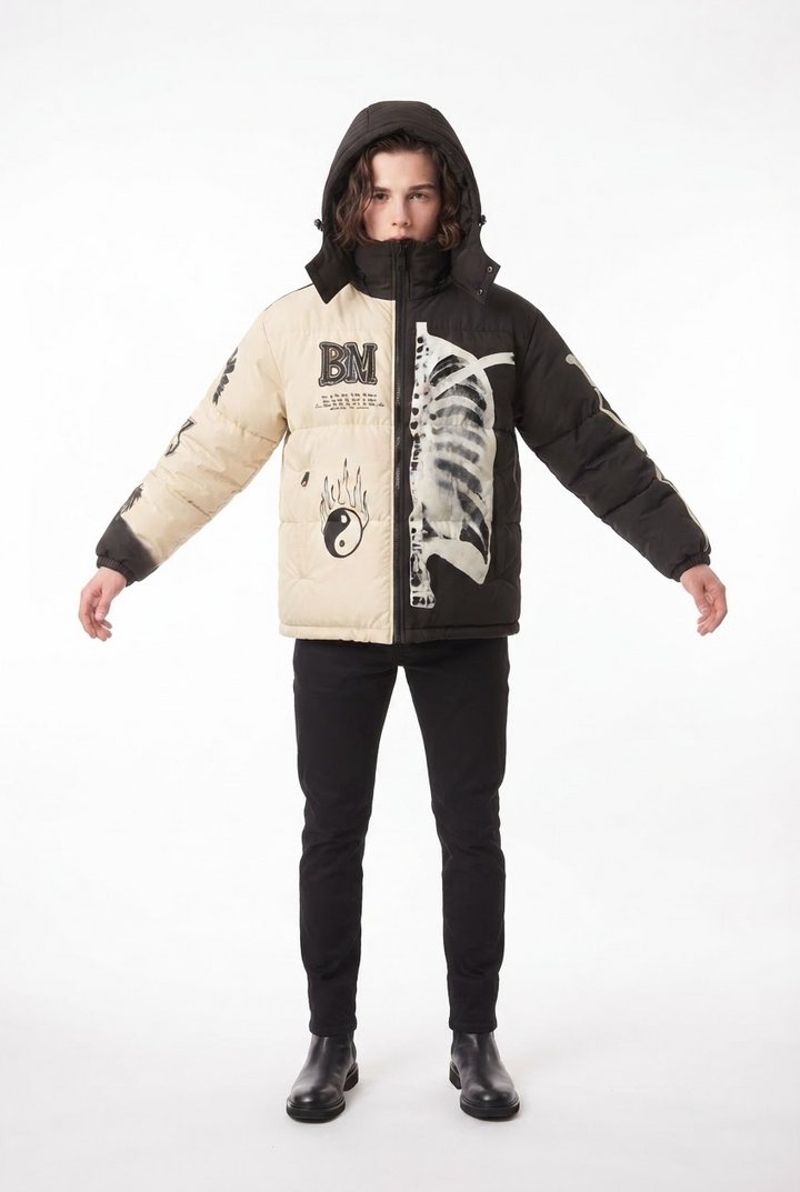 Graphic Puffer Jacket na2828