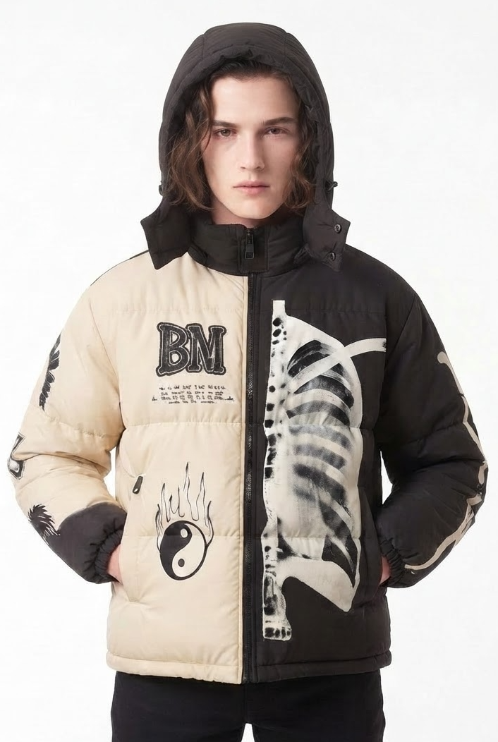 Graphic Puffer Jacket na2828