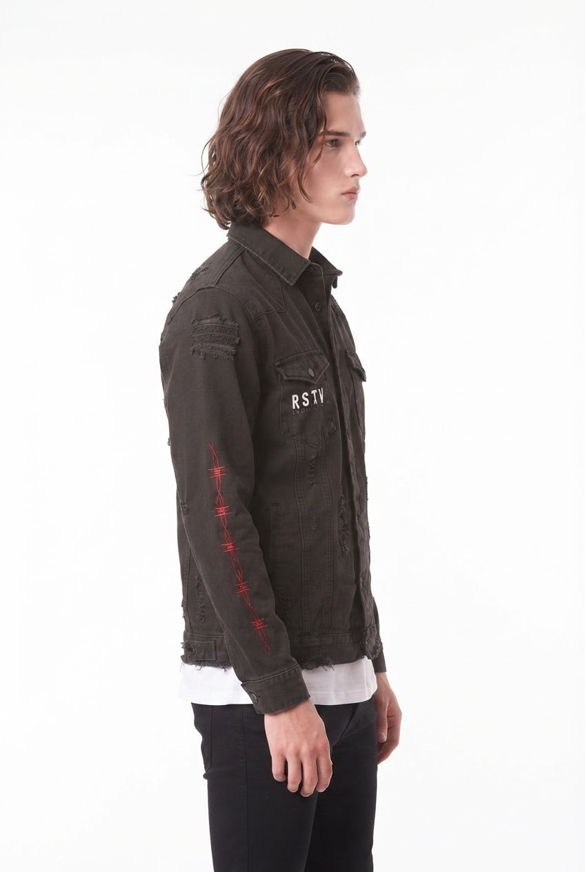 Graphic Denim Jacket na2800