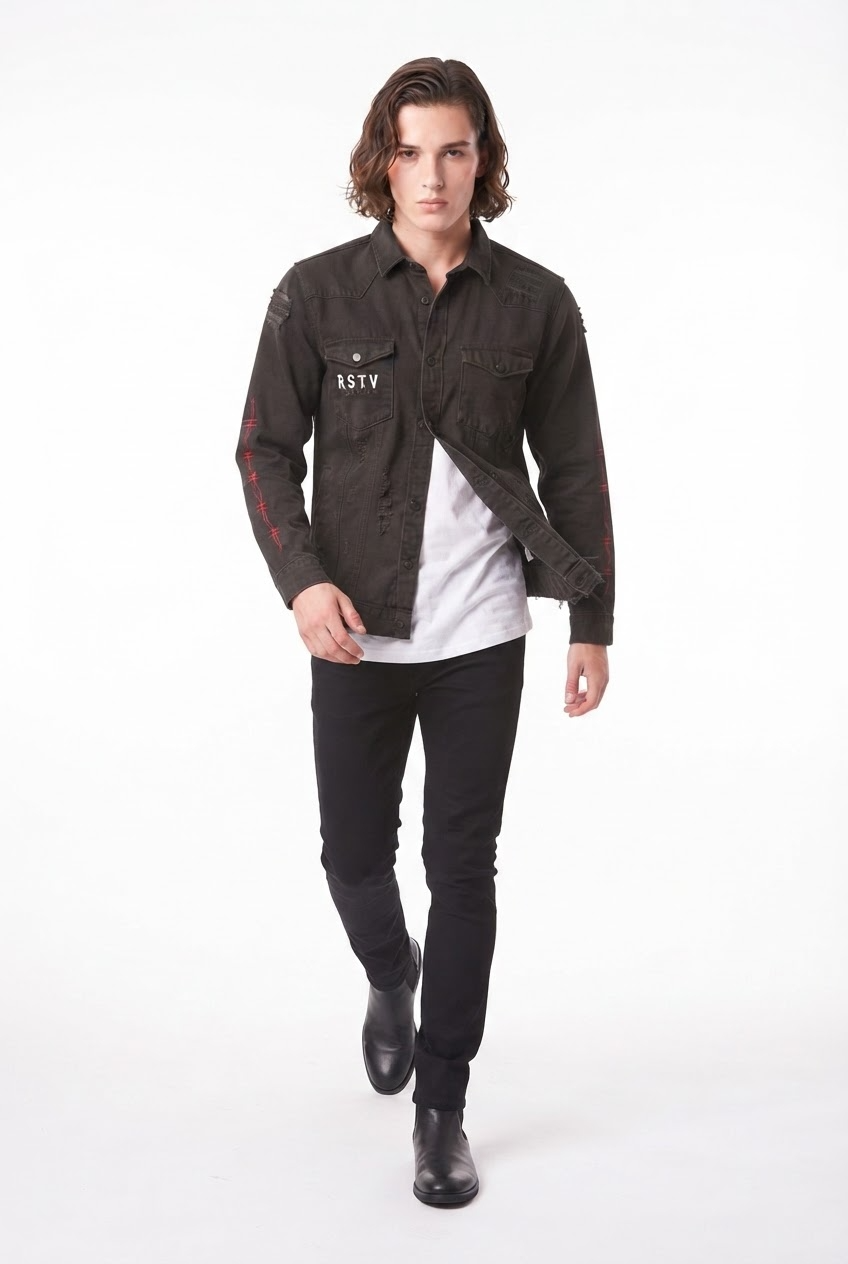Graphic Denim Jacket na2800