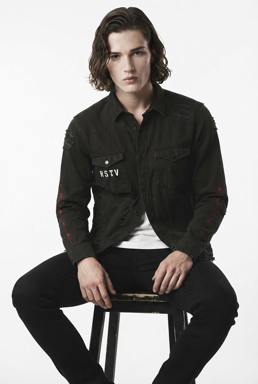 Graphic Denim Jacket na2800