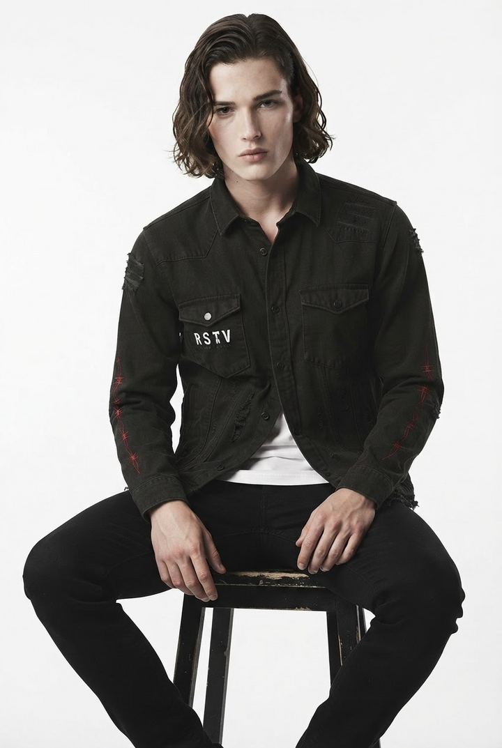 Graphic Denim Jacket na2800