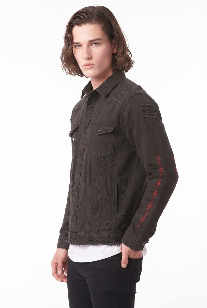 Graphic Denim Jacket na2800