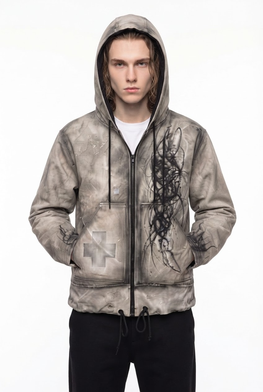 Washed Hooded Jacket na2832