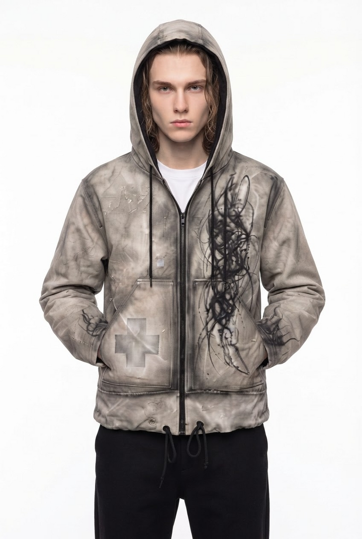 Washed Hooded Jacket na2832