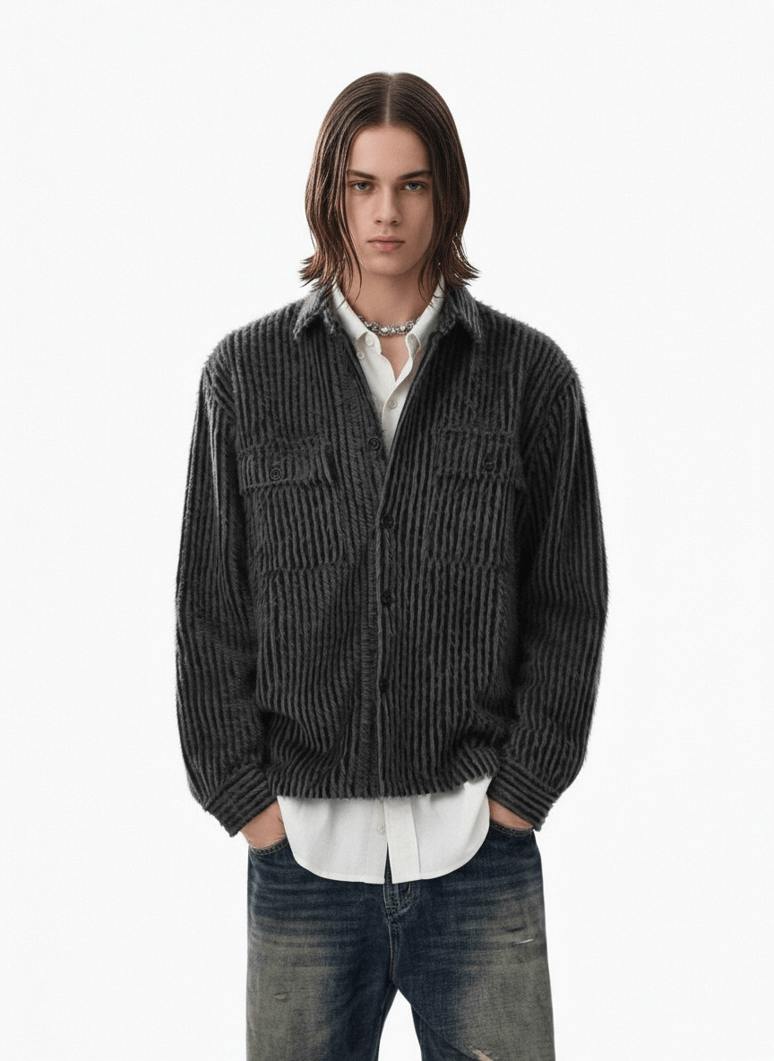 [MRCYC] Mohair-Like Shaggy Shirt Jacket (na2208)