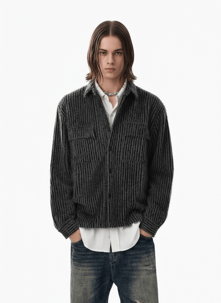[MRCYC] Mohair-Like Shaggy Shirt Jacket (na2208)