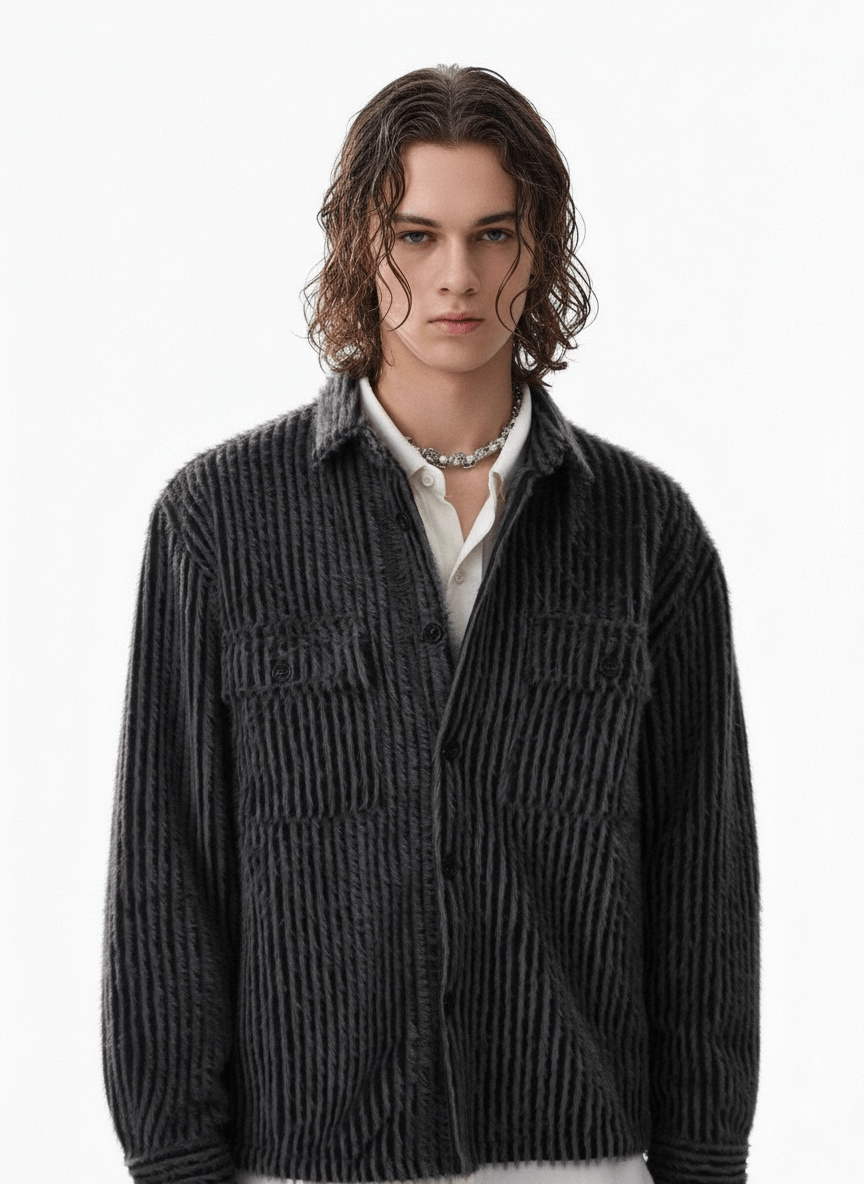 [MRCYC] Mohair-Like Shaggy Shirt Jacket (na2208)