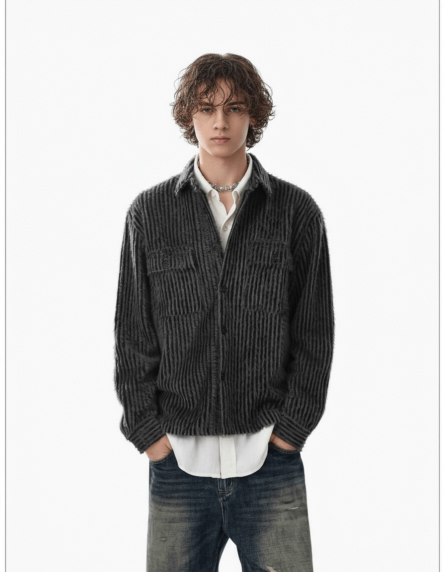 [MRCYC] Mohair-Like Shaggy Shirt Jacket (na2208)