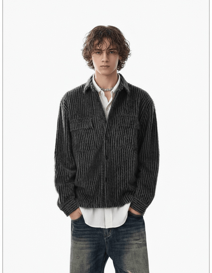 [MRCYC] Mohair-Like Shaggy Shirt Jacket (na2208)