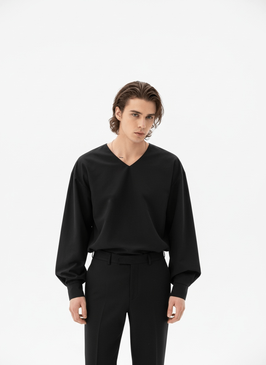 [MRCYC] V Neck Simple Shirt na39