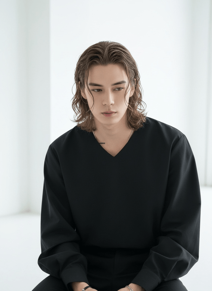 [MRCYC] V Neck Simple Shirt na39