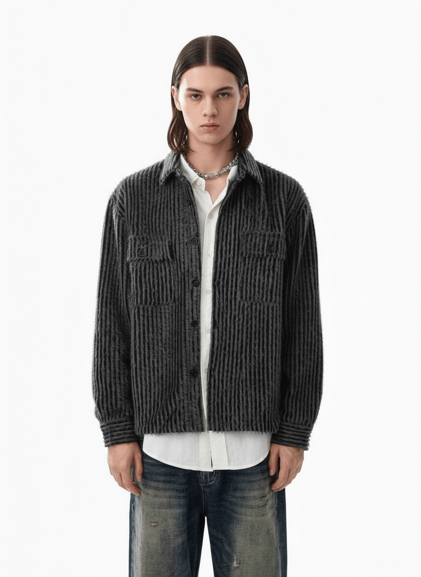[MRCYC] Mohair-Like Shaggy Shirt Jacket (na2208)