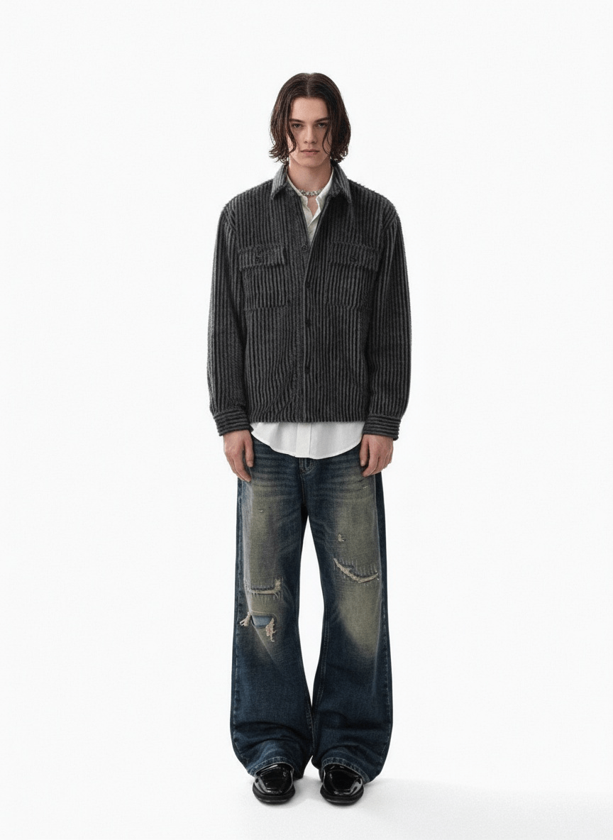 [MRCYC] Mohair-Like Shaggy Shirt Jacket (na2208)