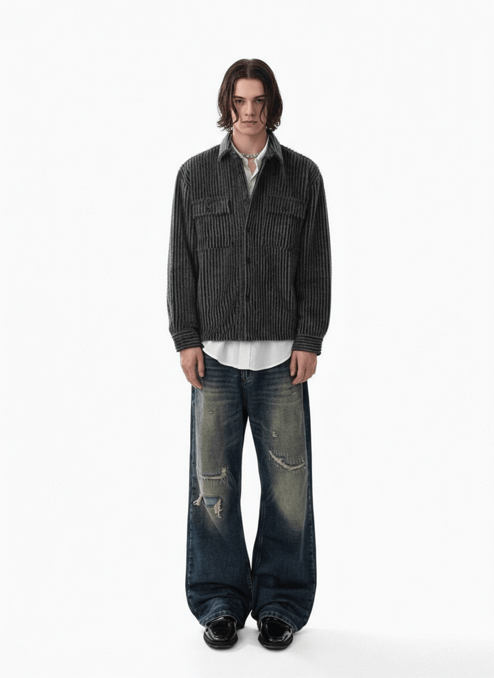 [MRCYC] Mohair-Like Shaggy Shirt Jacket (na2208)