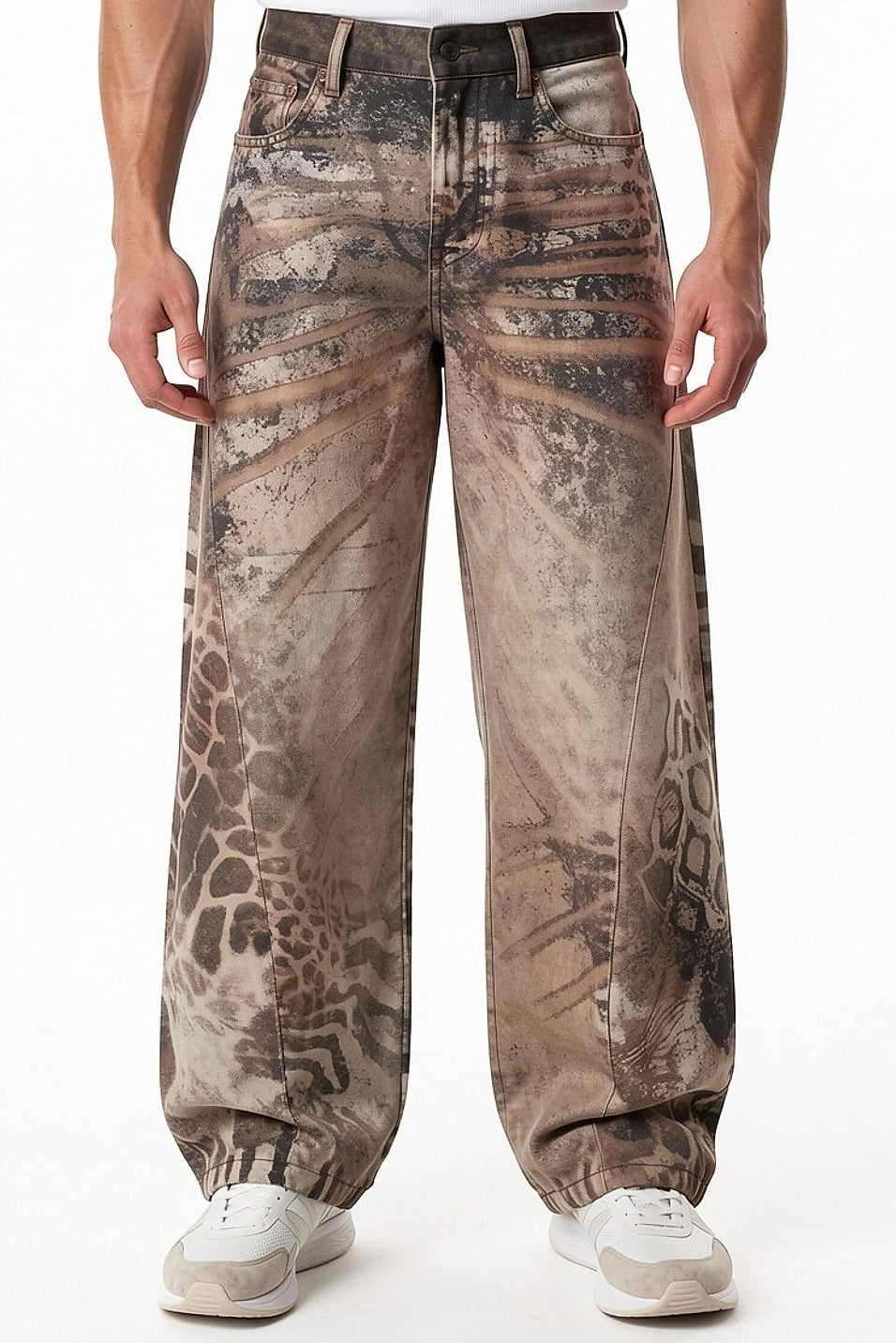 Printed Denim Pants  na2715