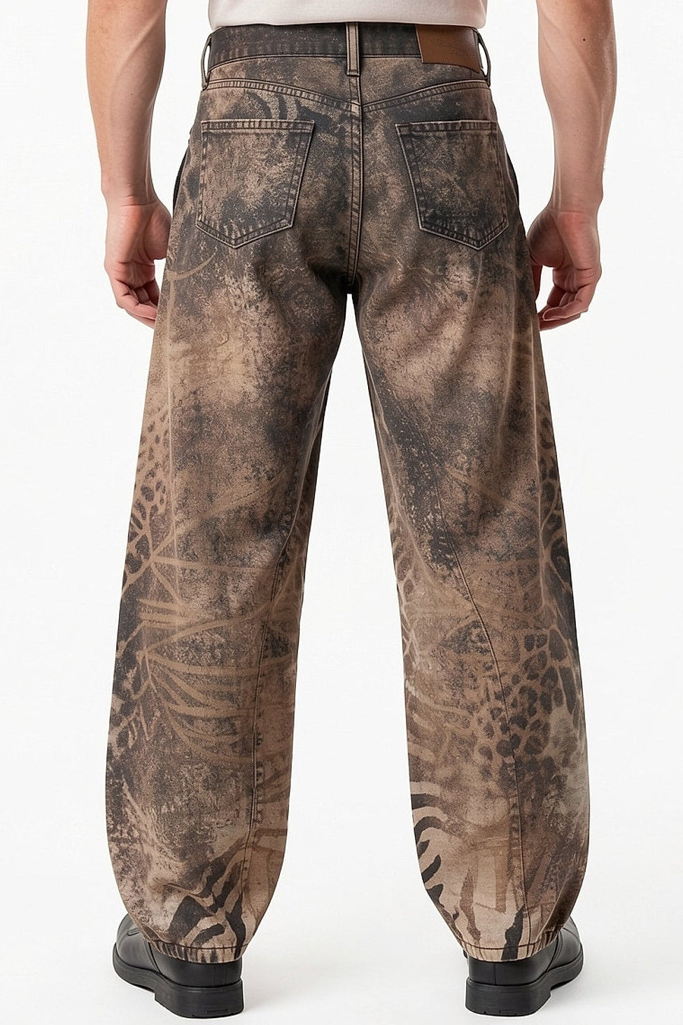 Printed Denim Pants  na2715