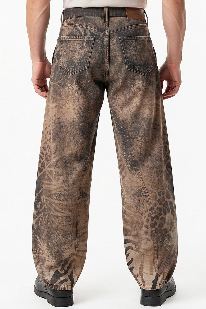 Printed Denim Pants  na2715