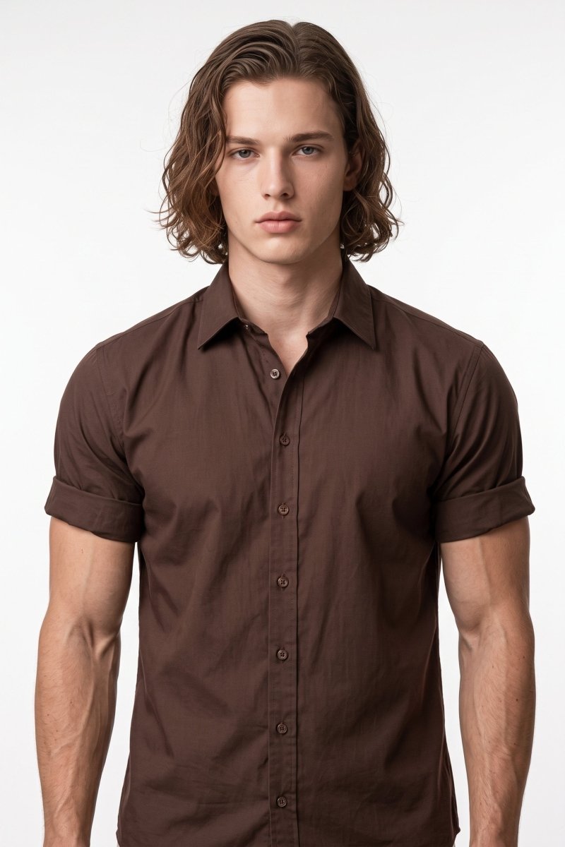 Brown Button Shirt  na2699