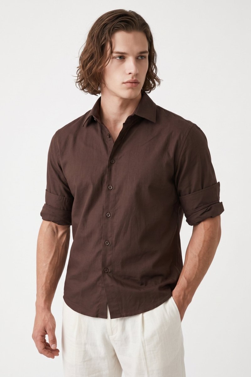 Brown Button Shirt  na2699