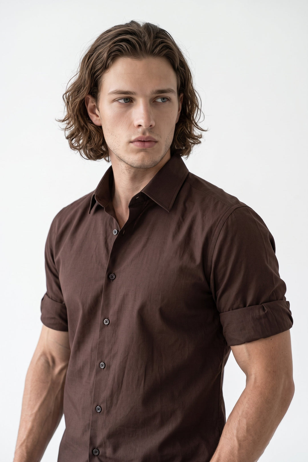 Brown Button Shirt na2699