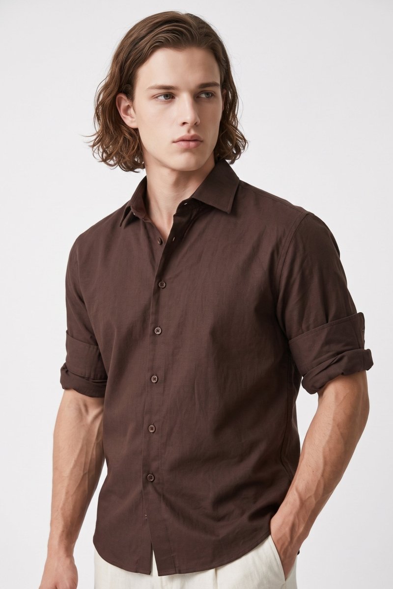 Brown Button Shirt  na2699