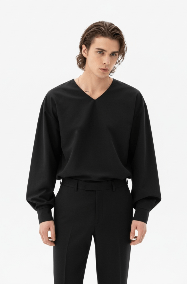 [MRCYC] V Neck Simple Shirt na39