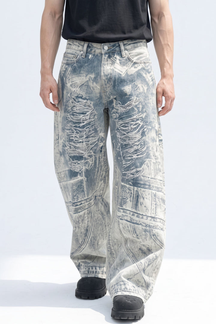 Graphic Denim Pants  na2628