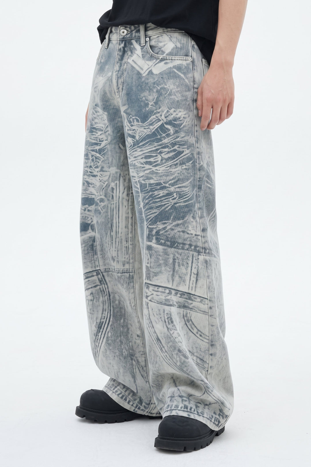 Graphic Denim Pants  na2628