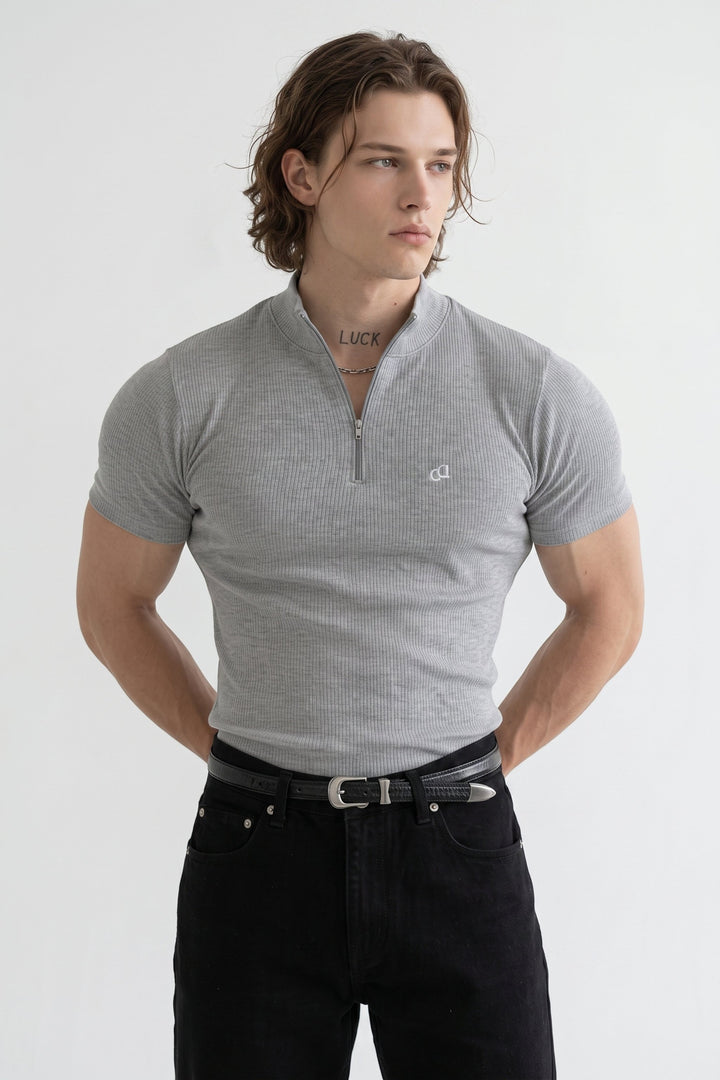 Ribbed Zip Pullover na2647