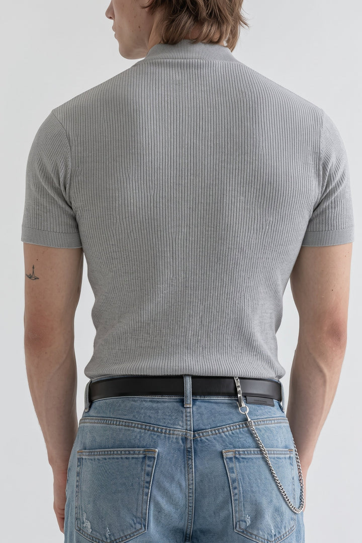 Ribbed Zip Pullover na2647