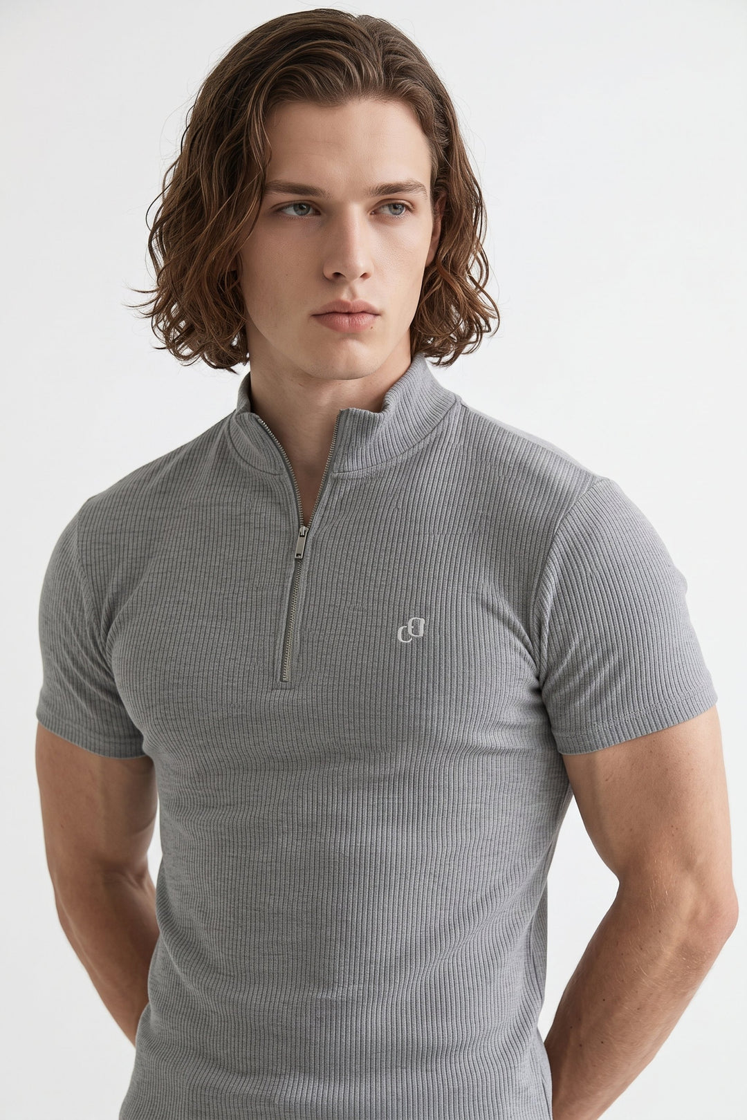 Ribbed Zip Pullover na2647